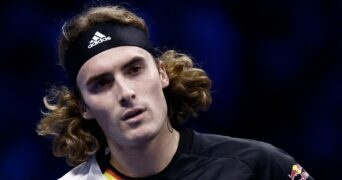 Stefanos Tsitsipas quizzical look ATP Finals