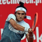 Mattia Bellucci of Italy returns a ball to Dennis Novak of Austria during their second round match at the ATP Challenger Pekao Open tennis tournament in Szczecin, Poland, 15 September 2022. || 241541_0004 tennis