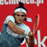 Mattia Bellucci of Italy returns a ball to Dennis Novak of Austria during their second round match at the ATP Challenger Pekao Open tennis tournament in Szczecin, Poland, 15 September 2022. || 241541_0004 tennis