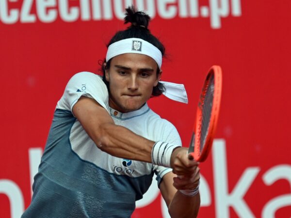 Mattia Bellucci of Italy returns a ball to Dennis Novak of Austria during their second round match at the ATP Challenger Pekao Open tennis tournament in Szczecin, Poland, 15 September 2022. || 241541_0004 tennis