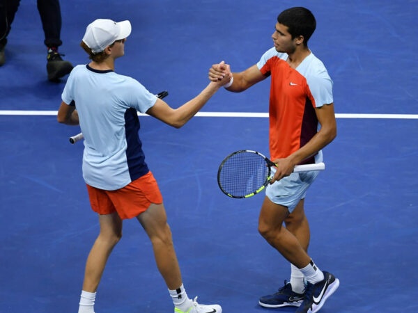 Carlos Alcaraz and Jannik Sinner at the 2022 US Open