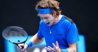 Andrey Rublev raging AO 2023