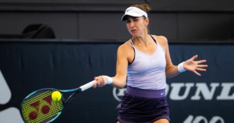 Belinda Bencic at the 2023 Adelaide International WTA tennis tournament