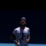 Novak Djokovic practice AO 2023