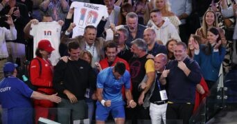 Novak Djokovic Aus Open celebration