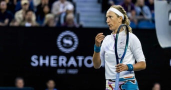 Victoria Azarenka against Lin Zhu at the 2023 Australian Open