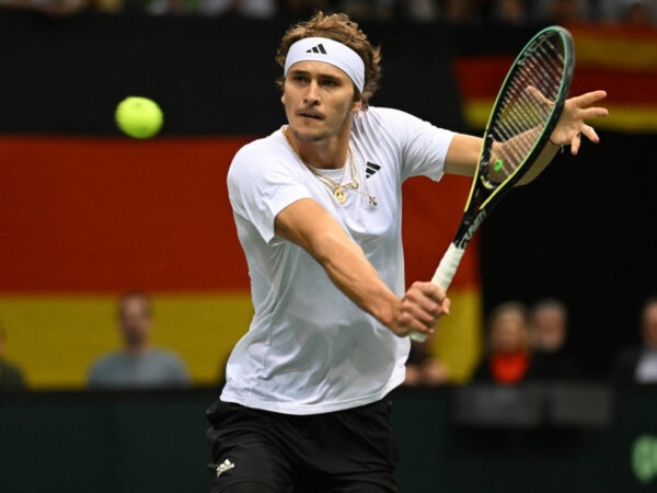 Alexnder Zverev in action during the Davis Cup 2023 Qualifiers