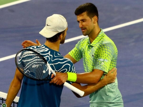 Novak Djokovic and Tomas Machac