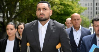 Nick Kyrgios arrives at the ACT Magistrates Court in Canberra, Australia, February 3, 2023