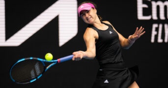 Rebecca Peterson of Sweden in action during the 2022 Australian Open