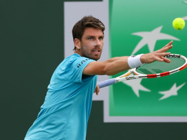 Cameron Norrie hits a forehand during the 2023 BNP Paribas Open