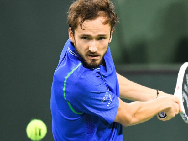 Daniil Medvedev at the 2023 BNP Paribas Open at Indian Wells Tennis Garden.