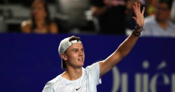 Denmark's Holger Rune after winning his quarter final match against Italy's Matteo Berrettini by walkover at the ATP Mexican Open