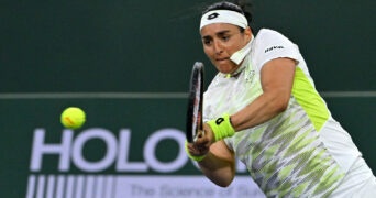 Ons Jabeur (TUN) at the 2023 BNP Paribas Open at the Indian Wells Tennis Garden