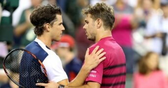 Dominic Thiem Stan Wawrinka Indian Wells handshake