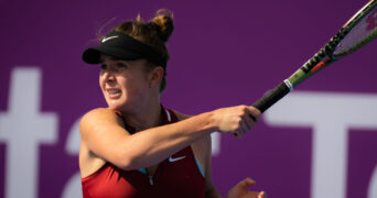 Elina Svitolina at the Qatar Open in Doha in 2022