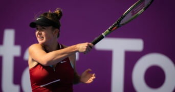 Elina Svitolina at the Qatar Open in Doha in 2022