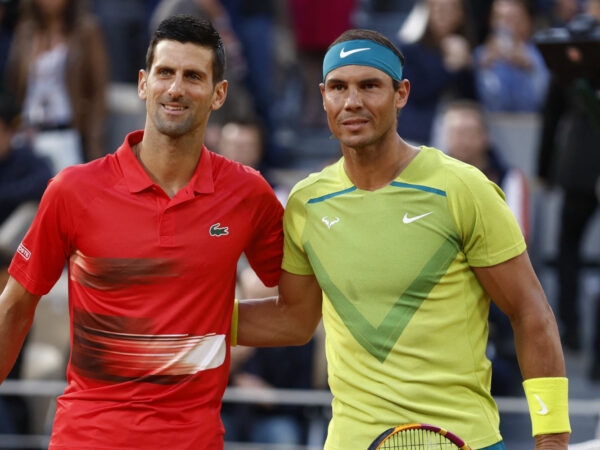 Novak Djokovic and Rafael Nadal at Roland-Garros in 2022