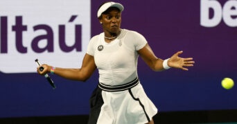 Sloane Stephens at the 2023 Miami Open at Hard Rock Stadium