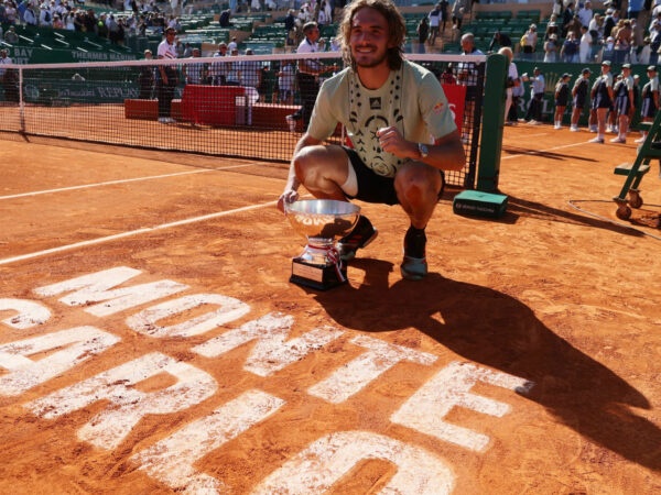 Stefanos Tsitsipas with the 2022 Monte-Carlo Masters trophy