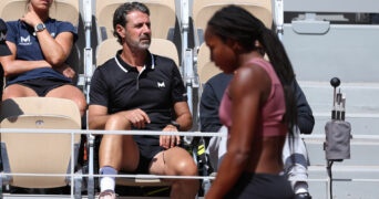 Coco Gauff and Patrick Mouratoglou at the 2023 French Open