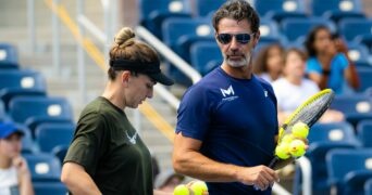 Simona Halep and Patrick Mouratoglou, US Open 2022