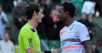 Gael Monfils and Andy Murray at Roland Garros 2014