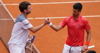 Novak Djokovic and Cameron Norrie at 2023 Italian Open