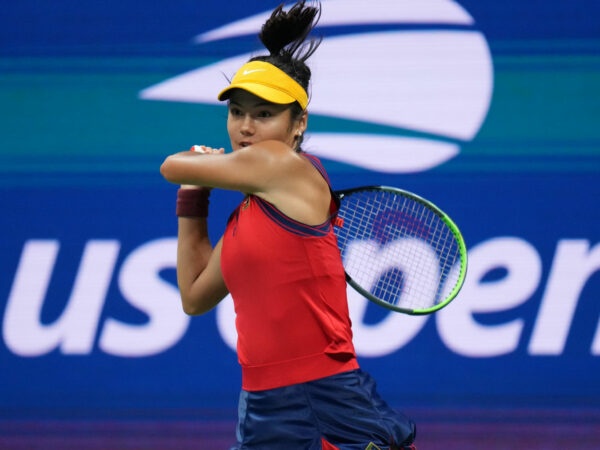 Emma Raducanu at the 2021 U.S. Open tennis tournament in New York