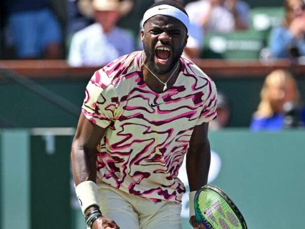 Francis Tiafoe at the 2023 BNP Paribas Open at the Indian Wells Tennis Garden.