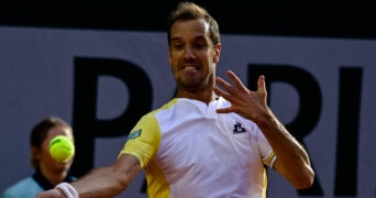 Richard Gasquet during his first round match at the 2023 French Open