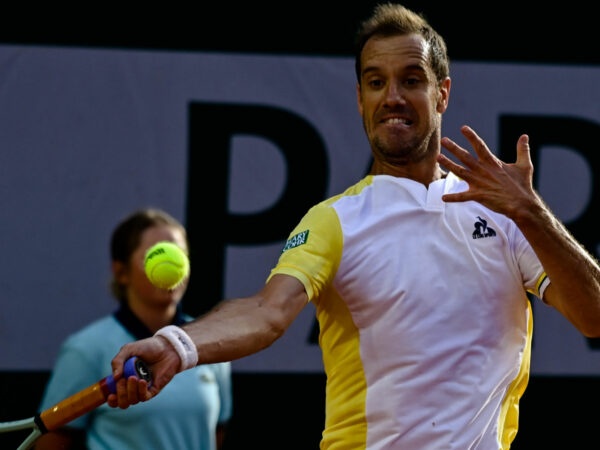 Richard Gasquet during his first round match at the 2023 French Open