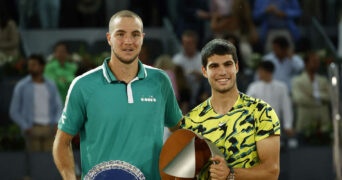 Jan-Lennard Struff and Carlos Alcaraz, Madrid 2023