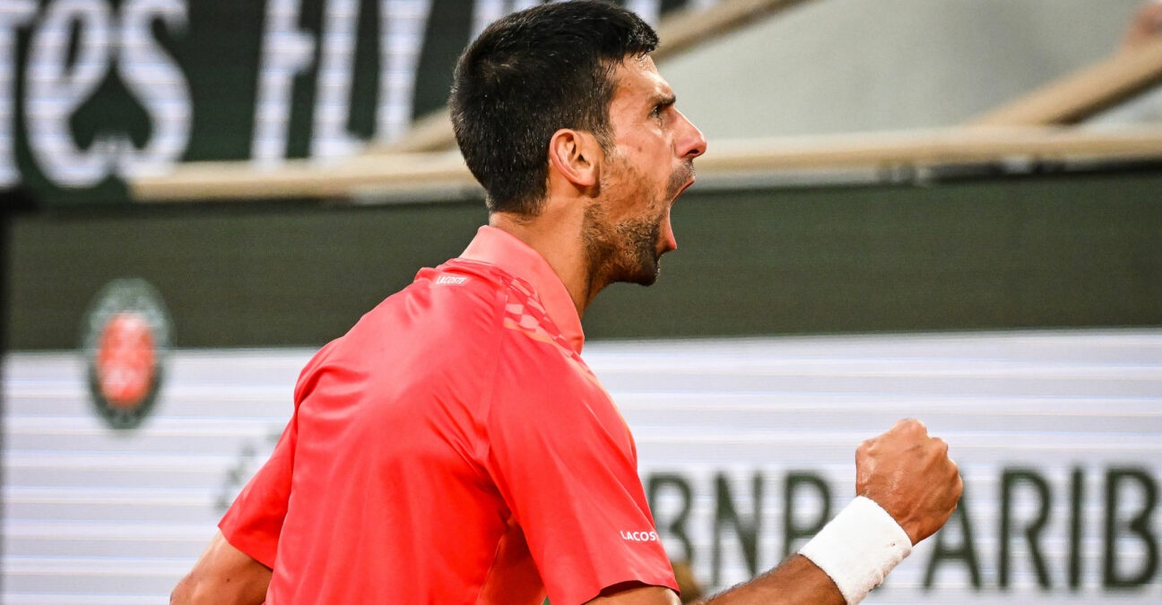 Novak Djokovic during his second round match at Roland-Garros