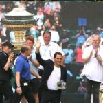 Roger Federer Halle celebration