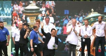 Roger Federer Halle celebration