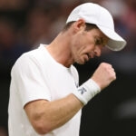 Andy Murray during his second round match at the 2023 Wimbledon Championships