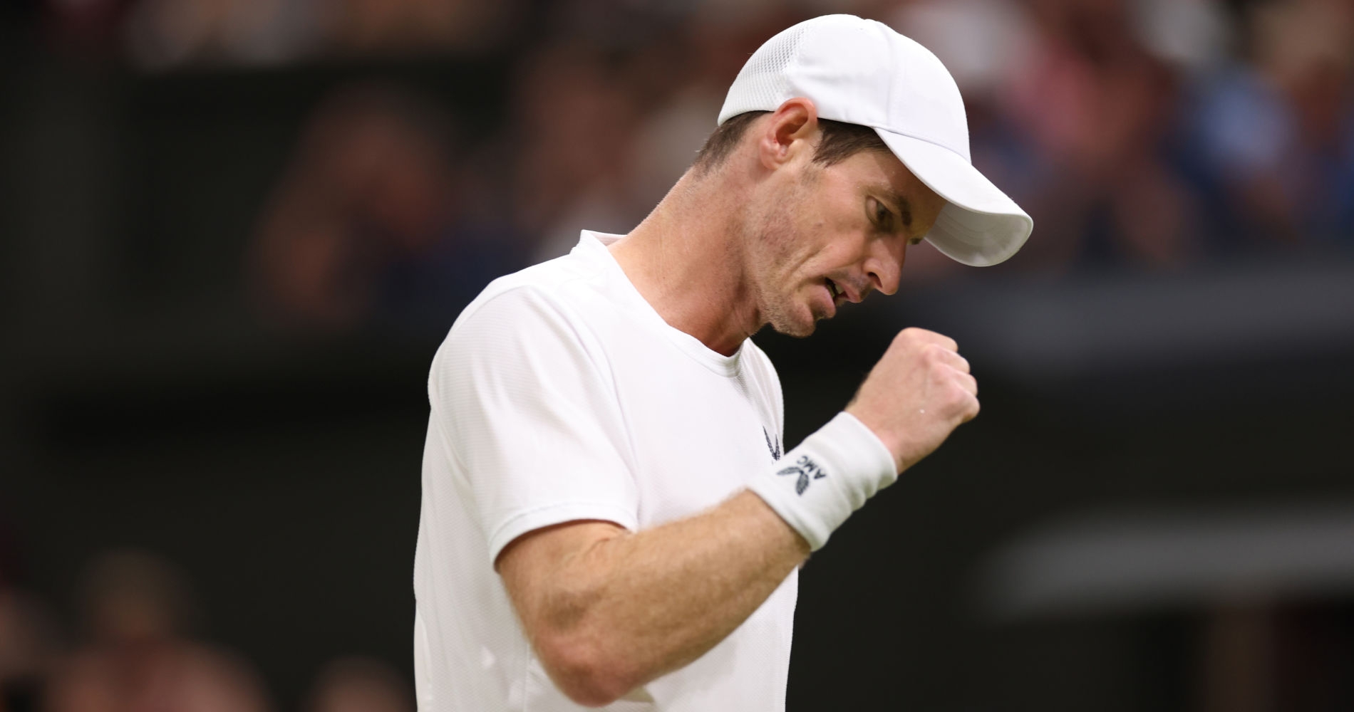 Andy Murray during his second round match at the 2023 Wimbledon Championships