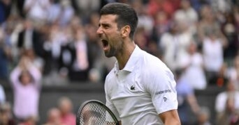 Novak Djokovic at Wimbledon in 2023 (Chryslene Caillaud/Panoramic)