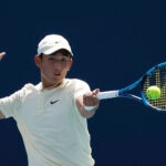 Juncheng Shang at the 2023 Miami Open