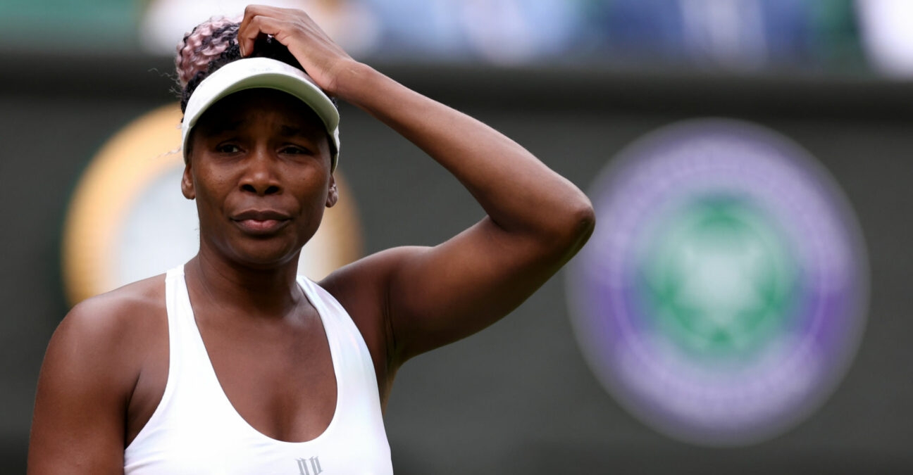 Venus Williams during her first round match at Wimbledon in 2023
