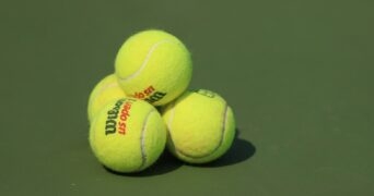 US Open balls on court