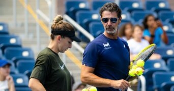 Simona Halep and Patrick Mouratoglou