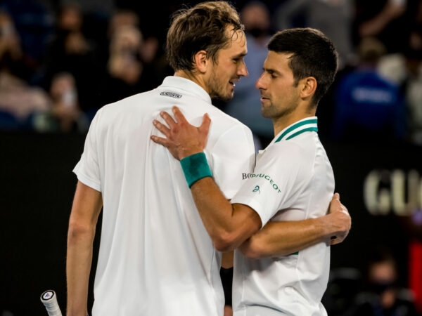 Daniil Medvedev and Novak Djokovic at the 2021 Australian Open