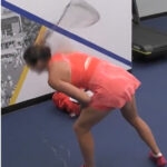 Aryna Sabalenka racquet smash US Open final