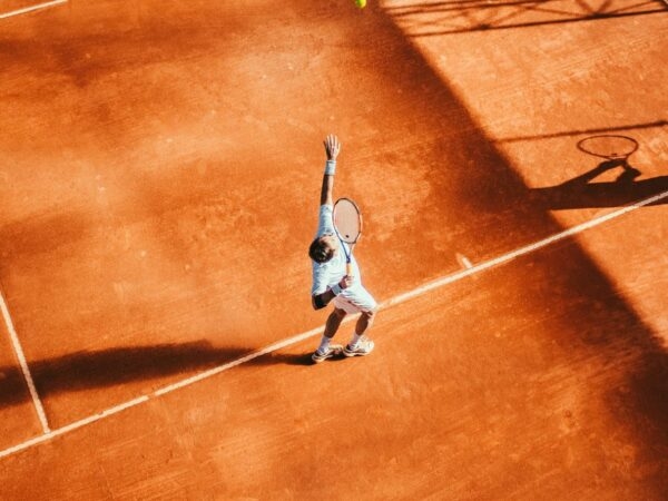 A tennis court on clay