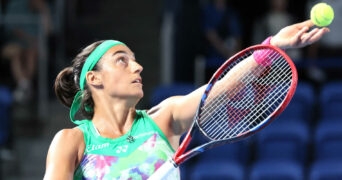 Caroline Garcia at the 2023 Toray Pan Pacficic Open in Tokyo