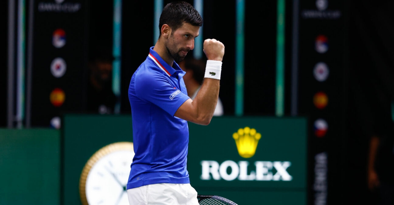 Novak Djokovic at the 2023 Davis Cup in Valencia