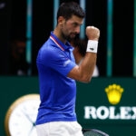 Novak Djokovic at the 2023 Davis Cup in Valencia