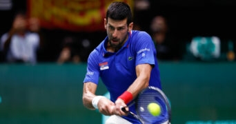 Novak Djokovic at the 2023 Davis Cup in Valencia